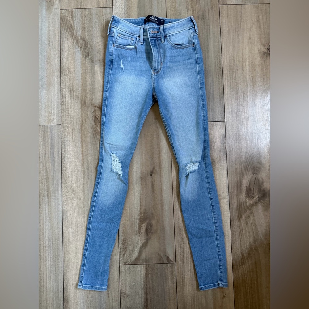 Hollister Light Blue Distressed Skinny Jeans